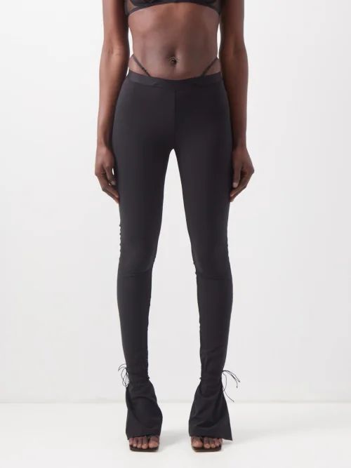 Flared Stretch-jersey Leggings - Womens - Black