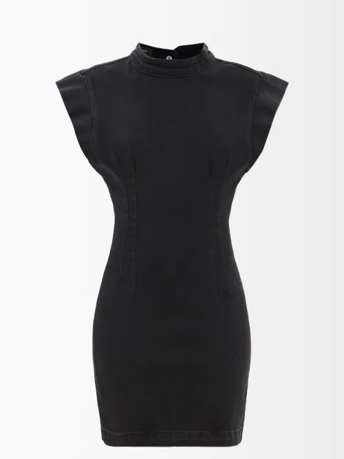 Nina Cutout-back Stretch-denim Mini Dress - Womens - Black