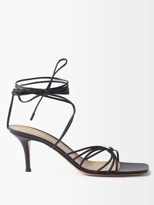 Sylvie 70 Laced Leather Sandals - Womens - Black