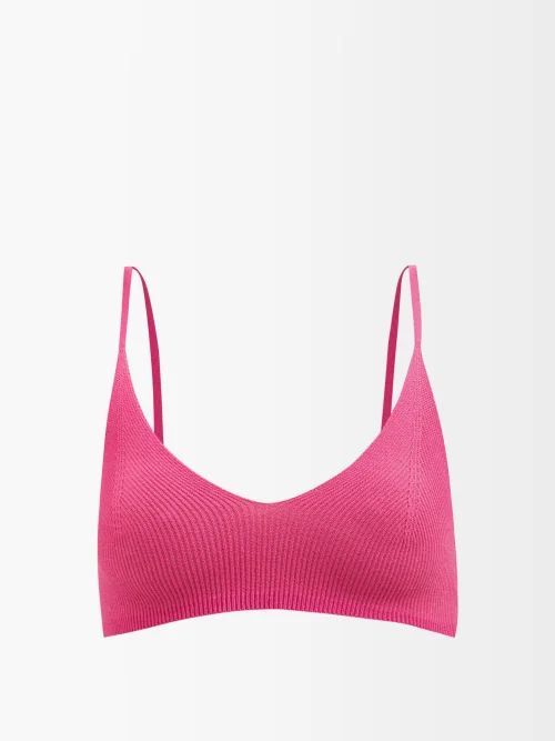 Valensole Ribbed Bralette - Womens - Pink