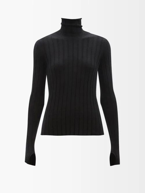 Elio Silk And Cashmere-blend Roll-neck Sweater - Womens - Black