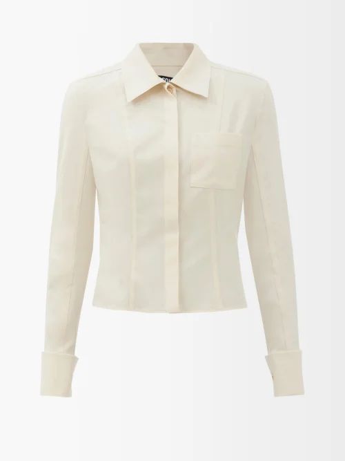Pina Panelled Wool-blend Crepe Shirt - Womens - Ivory