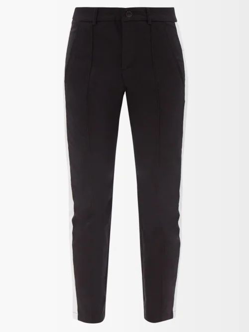 Eddi Side-stripe Cotton-blend Golf Trousers - Womens - Black