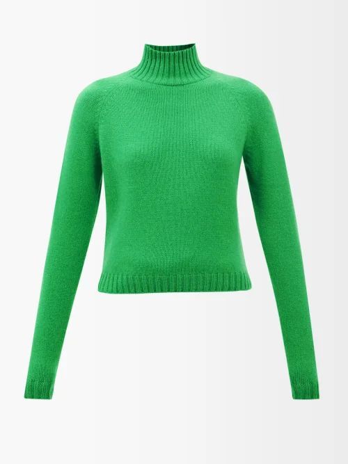 High-neck Cashmere Sweater - Womens - Green