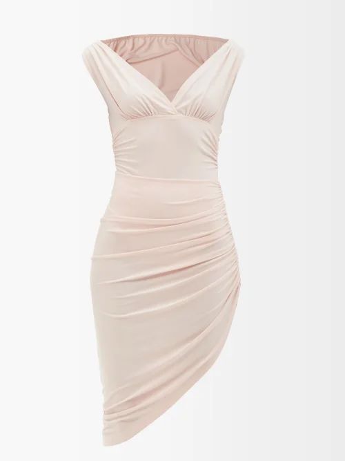 Tara Ruched Jersey Dress - Womens - Light Pink
