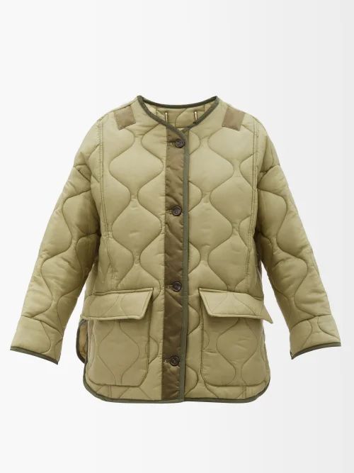 Teddy Oversized Quilted-shell Jacket - Womens - Khaki