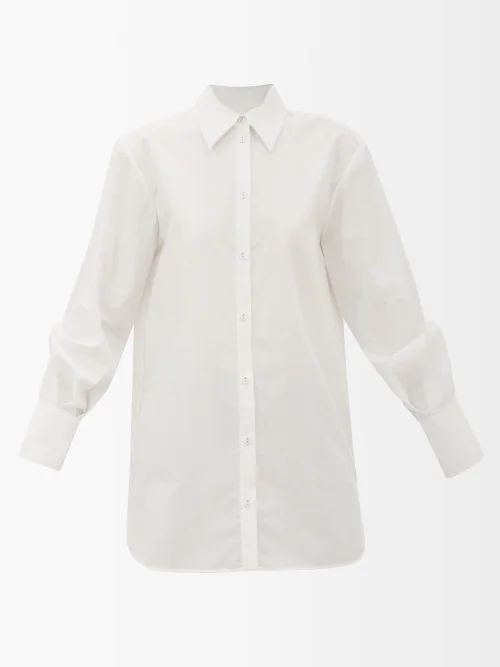 Boyfriend Cotton-poplin Shirt - Womens - White