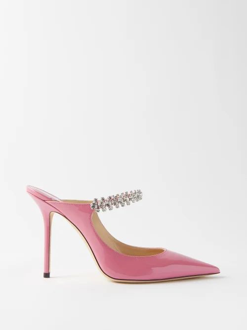 Bing 100 Crystal-embellished Leather Pumps - Womens - Pink