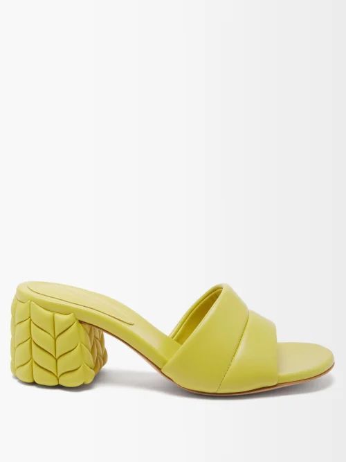 Florea 60 Braided-effect Leather Mules - Womens - Yellow