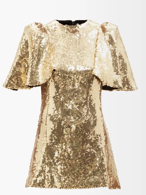 The Mini Night Tremors Sequinned Mini Dress - Womens - Gold
