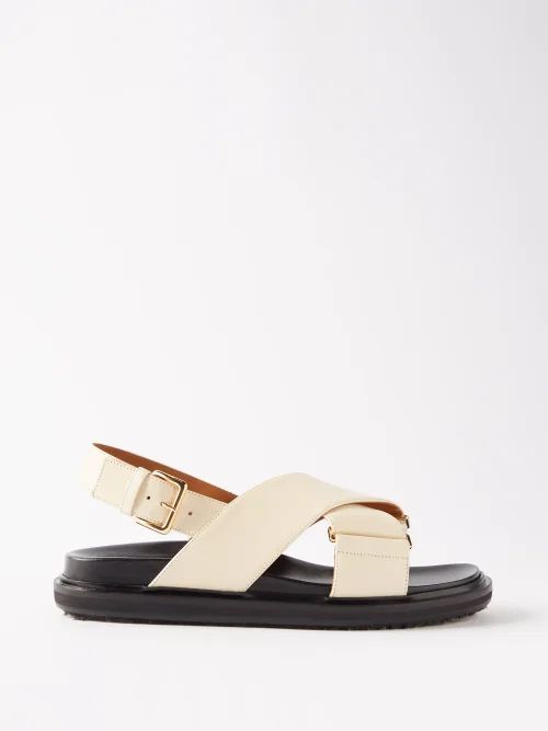 Fussbett Faux-leather Sandals - Womens - White Black