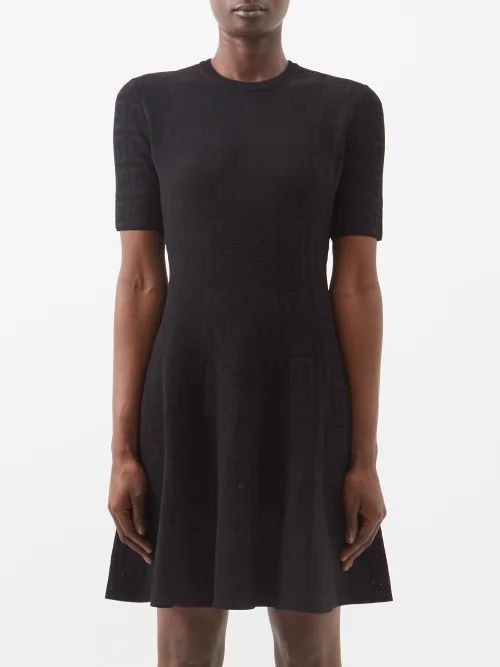 4g-jacquard Mini Dress - Womens - Black