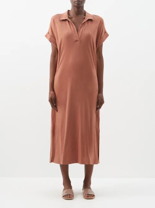 Carmella Pima Cotton-jersey Dress - Womens - Light Brown