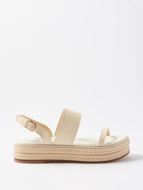 Graham Embroidered Leather Sandals - Womens - Cream