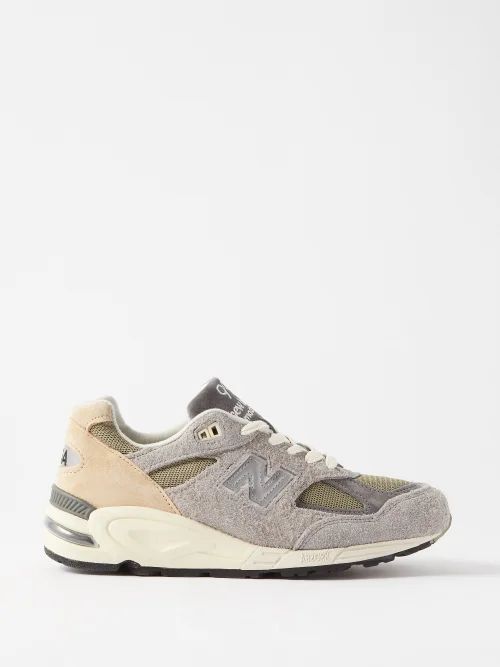 Made In Usa 990v2 Suede And Mesh Trainers - Womens - Grey