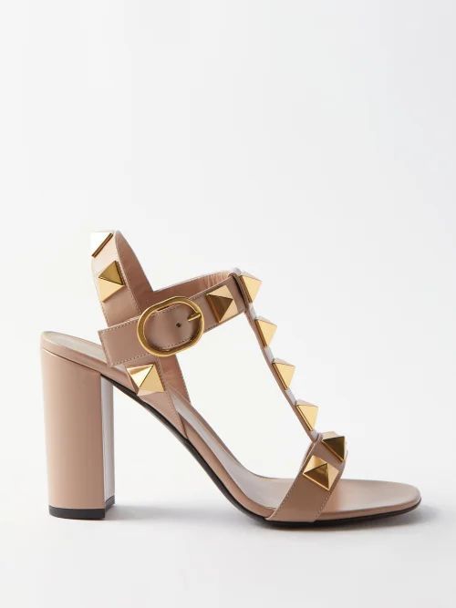 Roman Stud 90 Leather Sandals - Womens - Nude