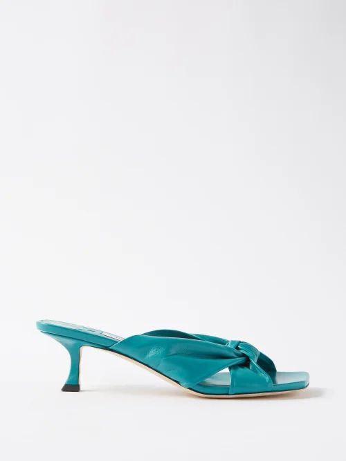 Avenue 50mm Leather Sandals - Womens - Blue