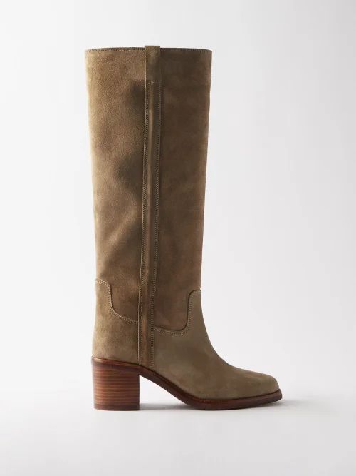 Seenia Suede Knee-high Boots - Womens - Nude