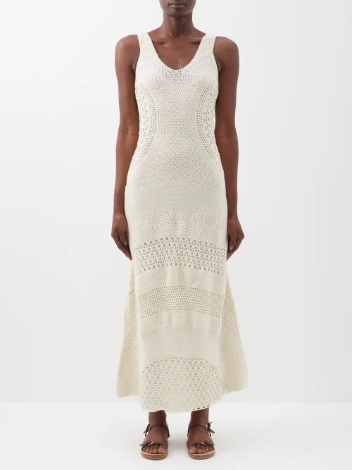 Ocon Crocheted-cashmere Dress - Womens - Ivory