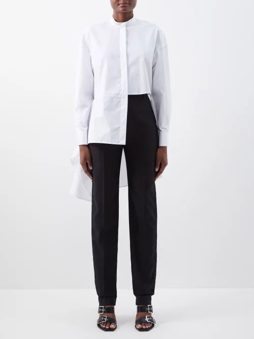 Asymmetric Cotton-poplin Shirt - Womens - White