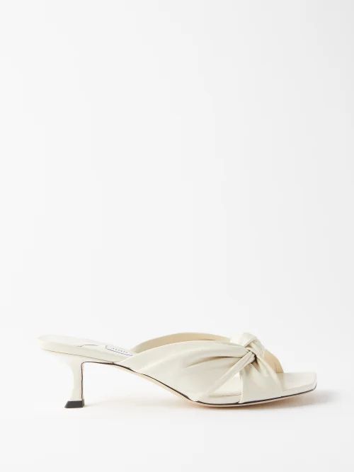Avenue 50 Leather Mules - Womens - White