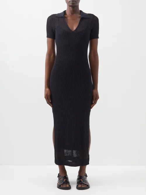 Oceane Knitted Cotton-blend Dress - Womens - Black