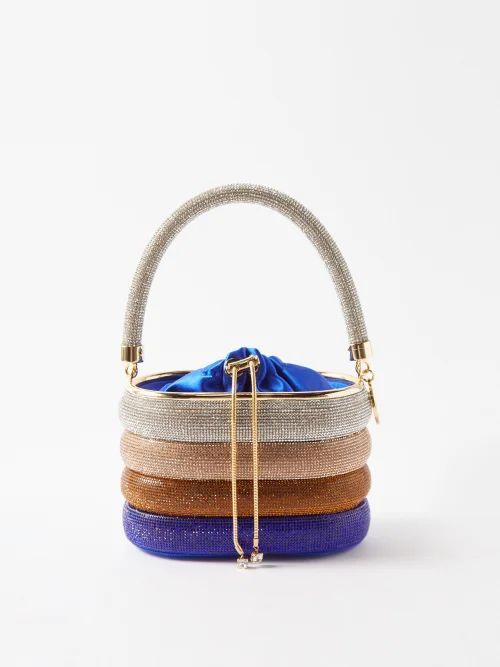 Holli Favilla Mini Crystal-embellished Handbag - Womens - Blue Multi
