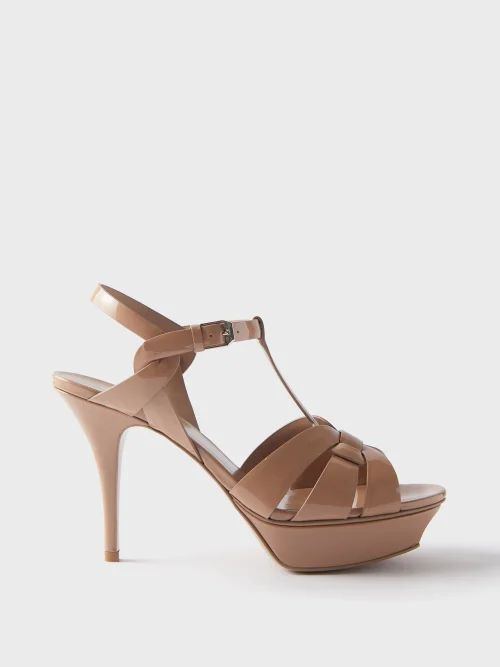 Tribute 105 Leather Platform Sandals - Womens - Nude