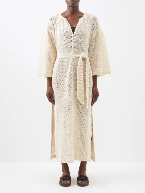 Citrine Cotton-mesh Maxi Dress - Womens - Natural