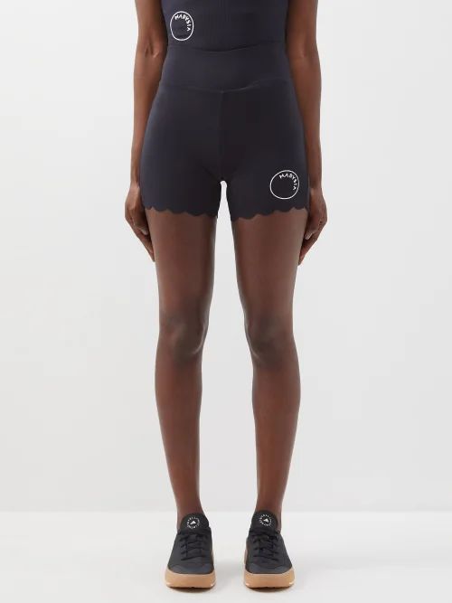 Billy Jean Scalloped Shorts - Womens - Black