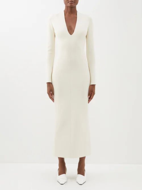 Odette Backless Jersey Midi Dress - Womens - Ivory