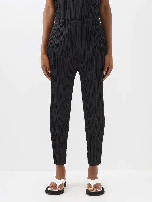 Technical-pleated Trousers - Womens - Black