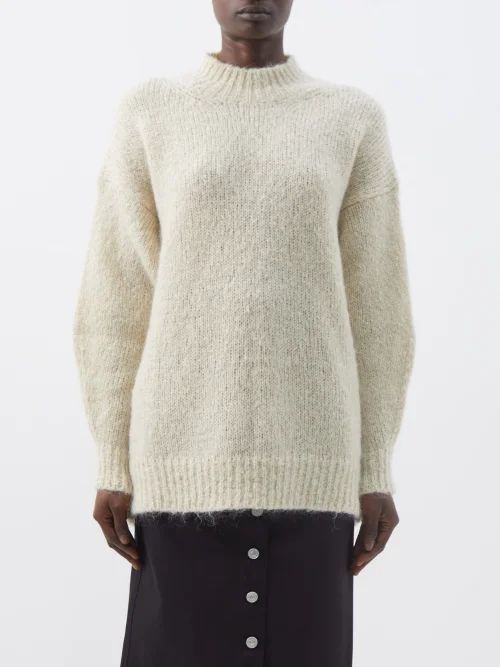 Idol High-neck Mohair-blend Sweater - Womens - Beige