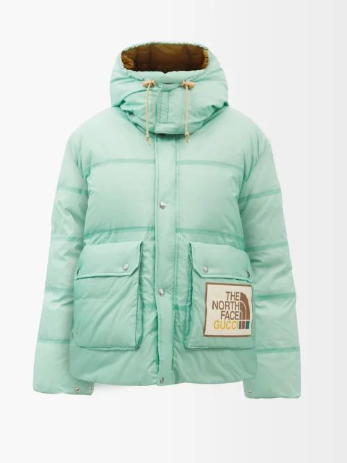X The North Face Hooded Ripstop Down Coat - Womens - Green