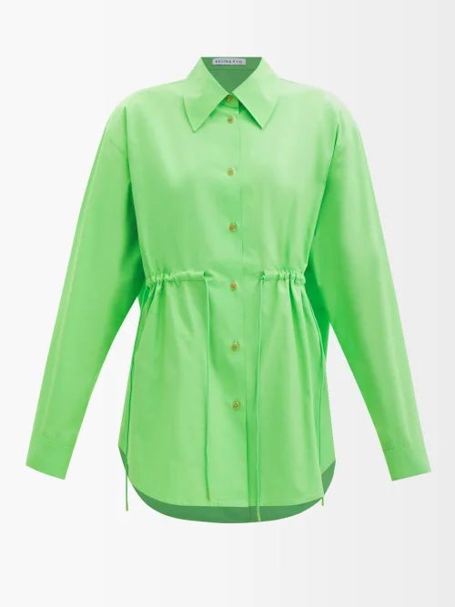 Jolene Cotton-poplin Shirt - Womens - Green