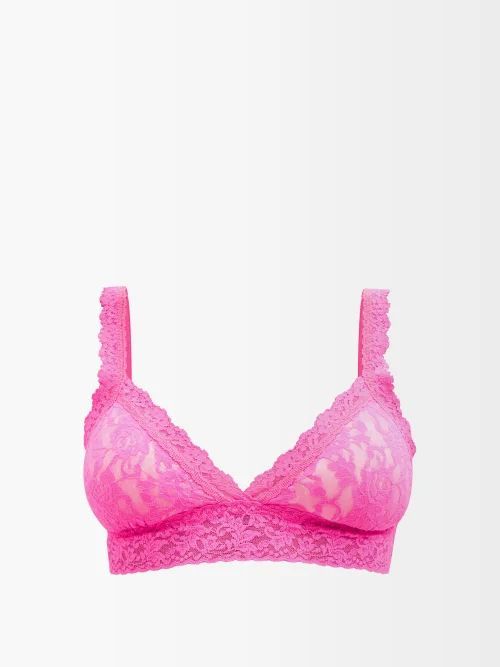 Signature Lace Padded Bralette - Womens - Pink