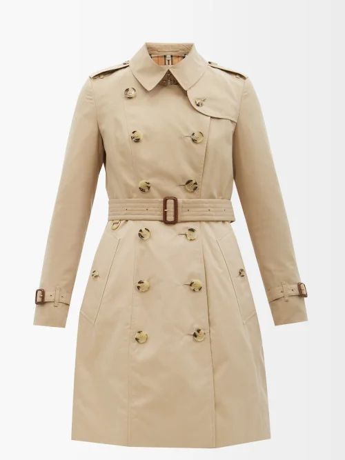 Chelsea Cotton-gabardine Mid-length Trench Coat - Womens - Beige