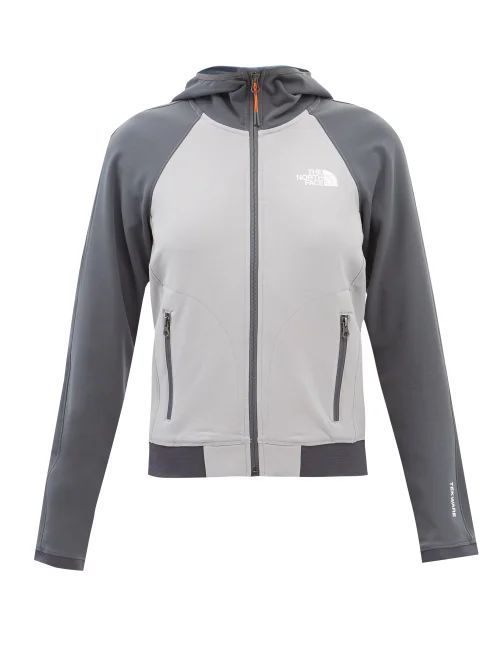 Tekware Zipped Recycled-fibre Hooded Sweatshirt - Womens - Grey