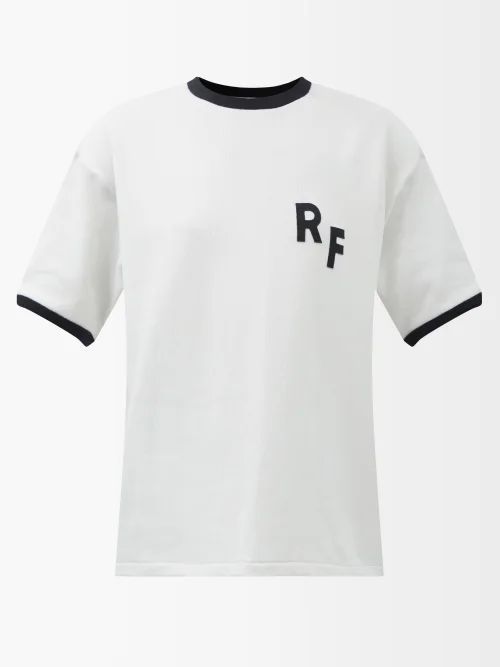 Retro Future-intarsia Cotton T-shirt - Womens - White