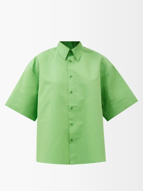 Ladd Cotton-blend Short-sleeved Shirt - Womens - Green