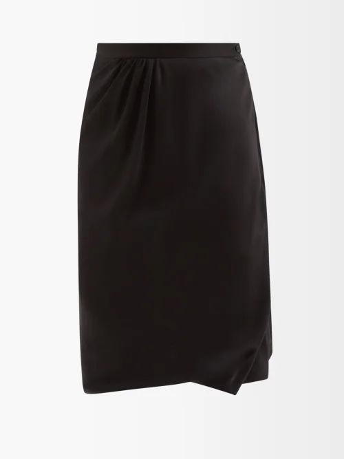 Mid-rise Draped Cady Skirt - Womens - Black