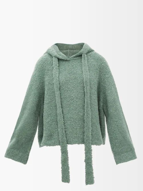 Edan Knitted Hooded Sweater - Womens - Light Green