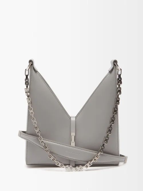 Cut Out Mini Leather Cross-body Bag - Womens - Grey