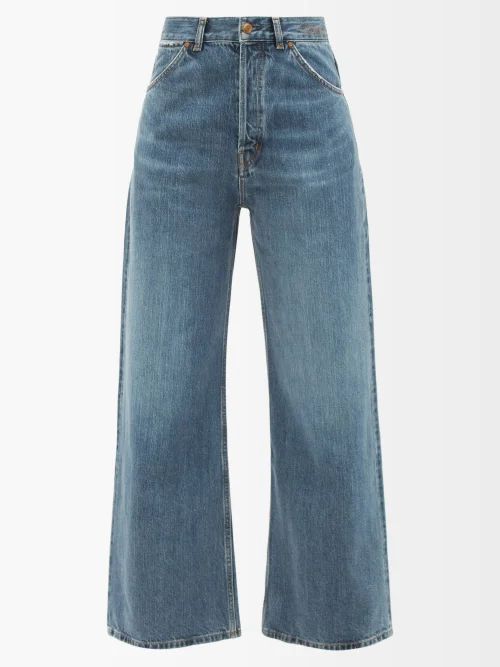 High-waist Wide-leg Jeans - Womens - Light Denim