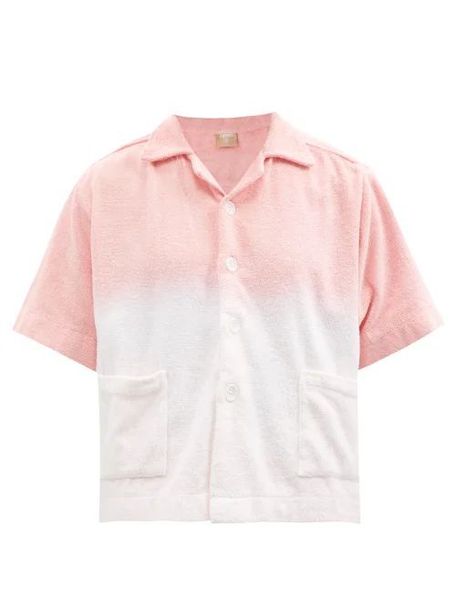 Oversized Tie-dye Cotton-terry Shirt - Womens - Pink
