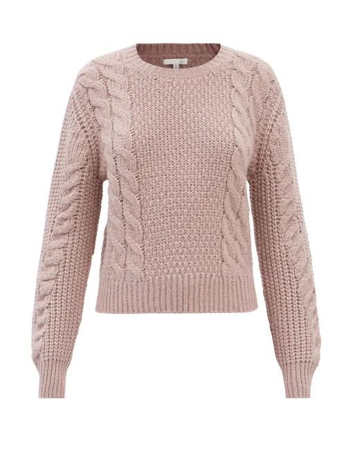 Aya Cable-knit Alpaca-blend Sweater - Womens - Dusty Pink
