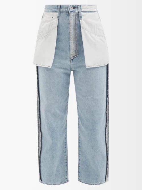 Reverse-construction Cropped Jeans - Womens - Light Denim