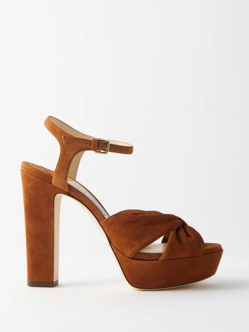 Heloise 120 Suede Platform Sandals - Womens - Tan