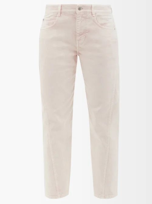 Twisted-seam Slim-leg Jeans - Womens - Light Pink