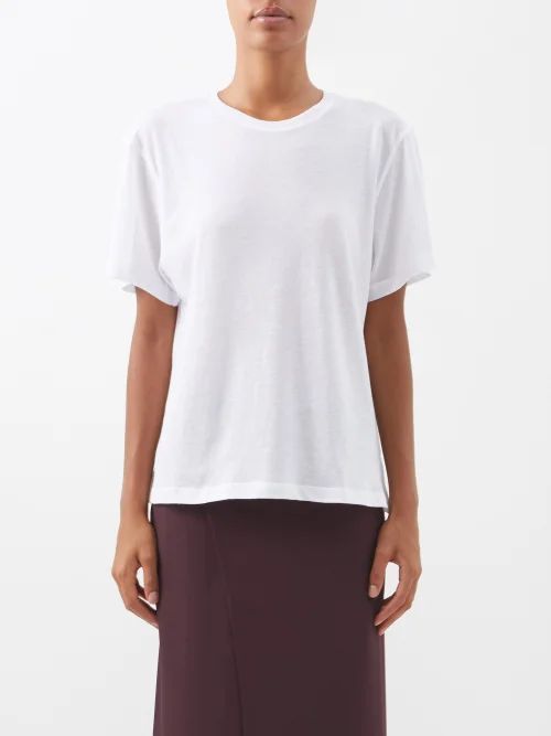 Crew-neck Cotton-blend T-shirt - Womens - White